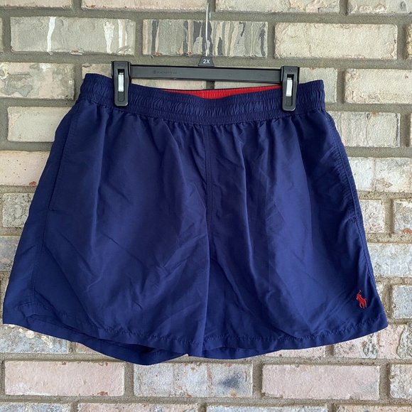 Polo Ralph Lauren Other - Men’s Polo Ralph Lauren Navy Blue Red Swim Trunks Shorts Mesh Lined Size Large
